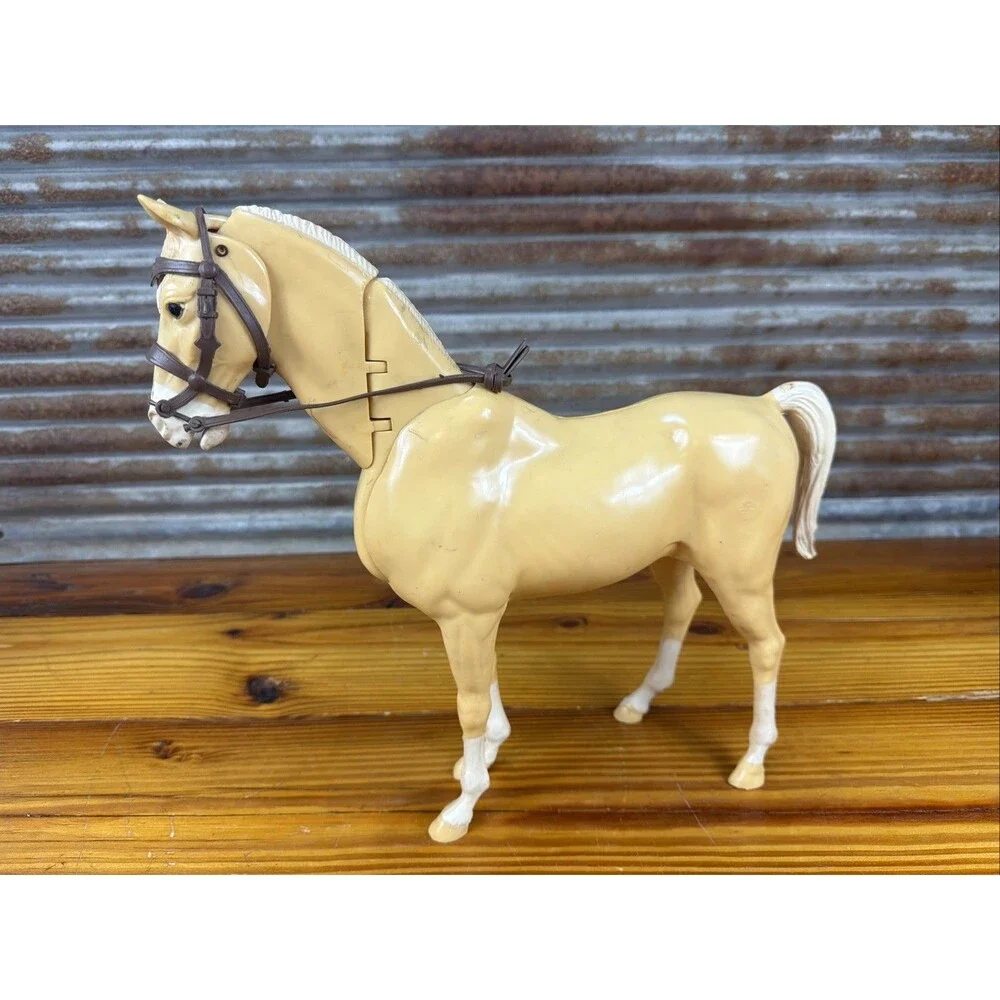 vintage MARX articulating moving head tan horse